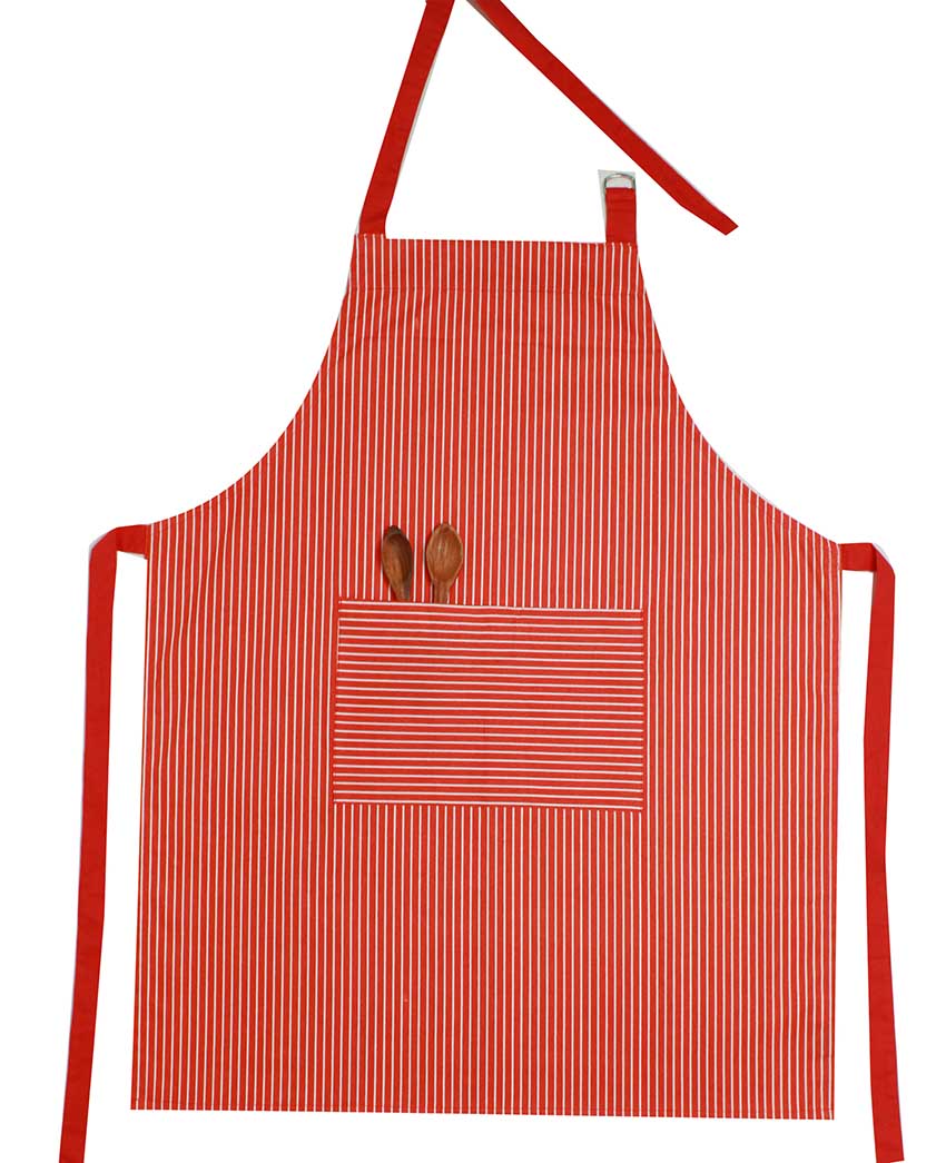 Red Candy Striped Apron (26*32 Inches) 1 Pc